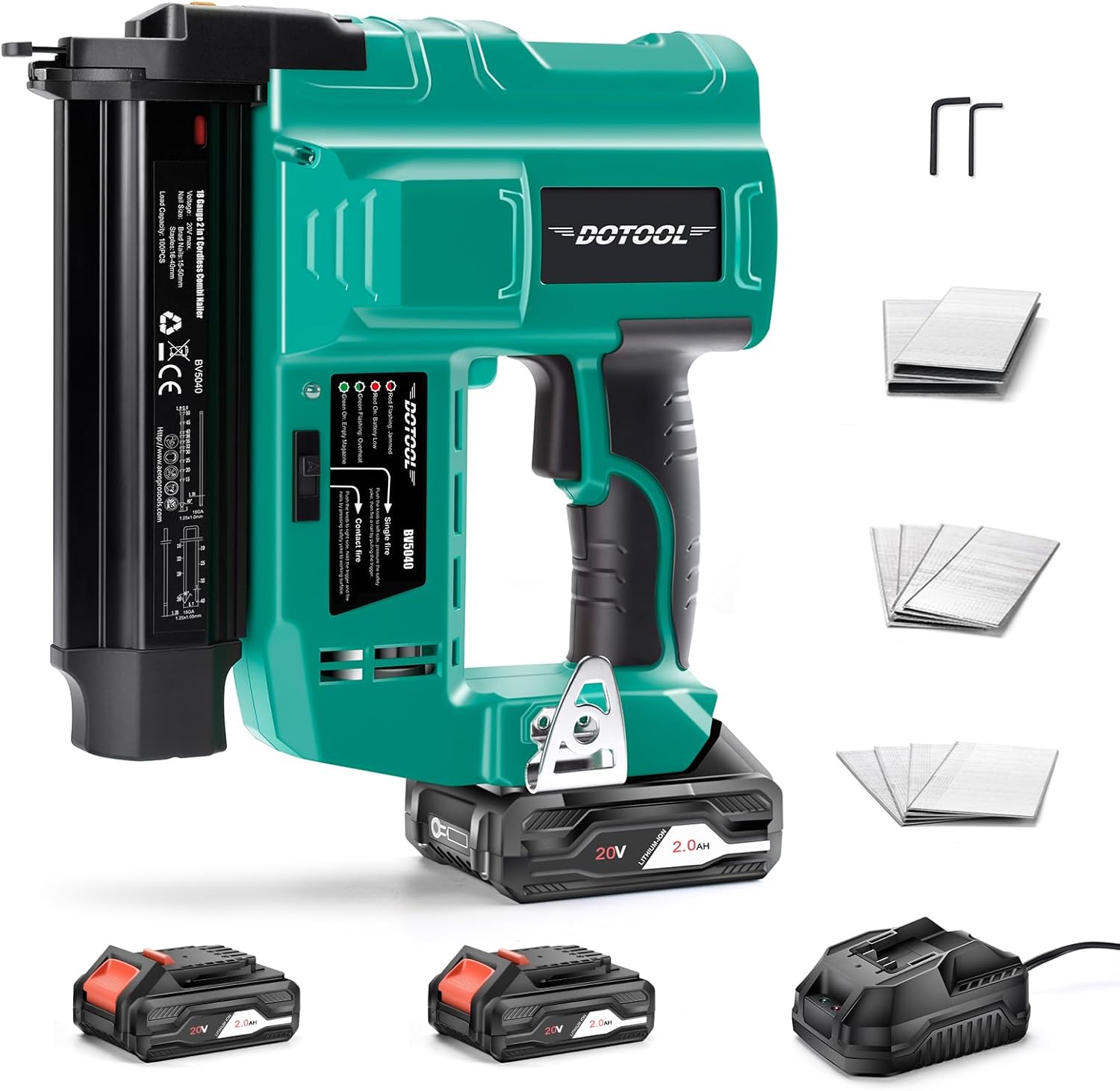Home Improvement Brad - Akumulatorowa gwoździarka bezprzewodowa, elektryczna gwoździarka 2-w-1